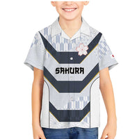 Japan Pacific Rugby 2022-23 Custom Family Matching Mermaid Dress and Hawaiian Shirt Black Sakura Japanese Wave Pattern LT9 Son's Shirt Black - Polynesian Pride