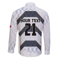 Japan Pacific Rugby 2022-23 Custom Family Matching Short Sleeve Bodycon Dress and Hawaiian Shirt Black Sakura Japanese Wave Pattern