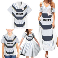 Japan Pacific Rugby 2022-23 Custom Family Matching Summer Maxi Dress and Hawaiian Shirt Black Sakura Japanese Wave Pattern LT9 - Polynesian Pride