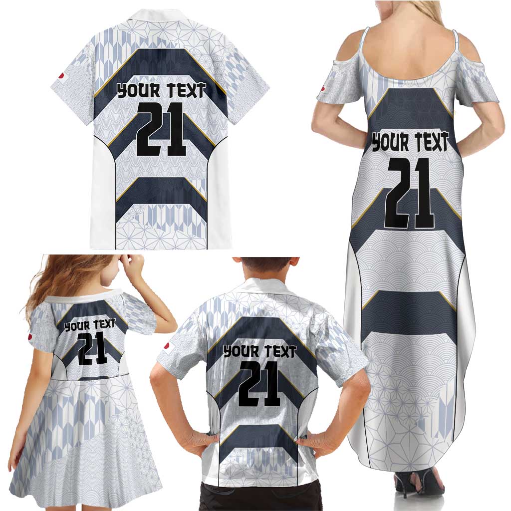 Japan Pacific Rugby 2022-23 Custom Family Matching Summer Maxi Dress and Hawaiian Shirt Black Sakura Japanese Wave Pattern LT9 - Polynesian Pride