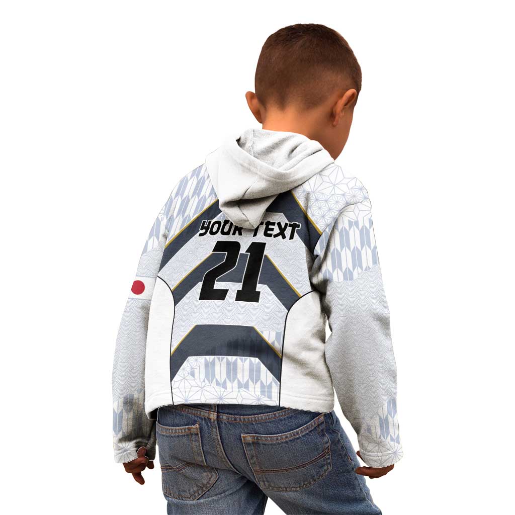 Japan Pacific Rugby 2022-23 Custom Kid Hoodie Black Sakura Japanese Wave Pattern
