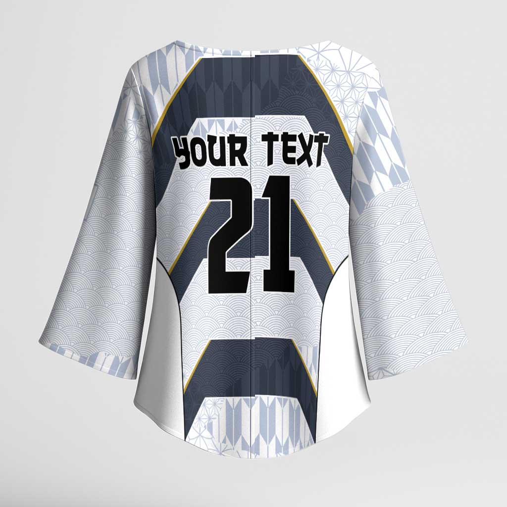 Japan Pacific Rugby 2022-23 Custom Kimono Sleeve Blouse Black Sakura Japanese Wave Pattern LT9 - Polynesian Pride