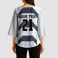 Japan Pacific Rugby 2022-23 Custom Kimono Sleeve Blouse Black Sakura Japanese Wave Pattern LT9 - Polynesian Pride