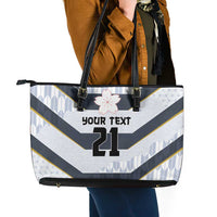 Japan Pacific Rugby 2022-23 Custom Leather Tote Bag Black Sakura Japanese Wave Pattern