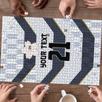 Japan Pacific Rugby 2022-23 Custom Puzzle Black Sakura Japanese Wave Pattern - Polynesian Pride