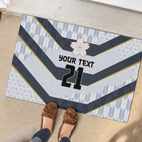 Japan Pacific Rugby 2022-23 Custom Rubber Doormat Black Sakura Japanese Wave Pattern
