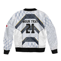 Japan Pacific Rugby 2022-23 Custom Sleeve Zip Bomber Jacket Black Sakura Japanese Wave Pattern