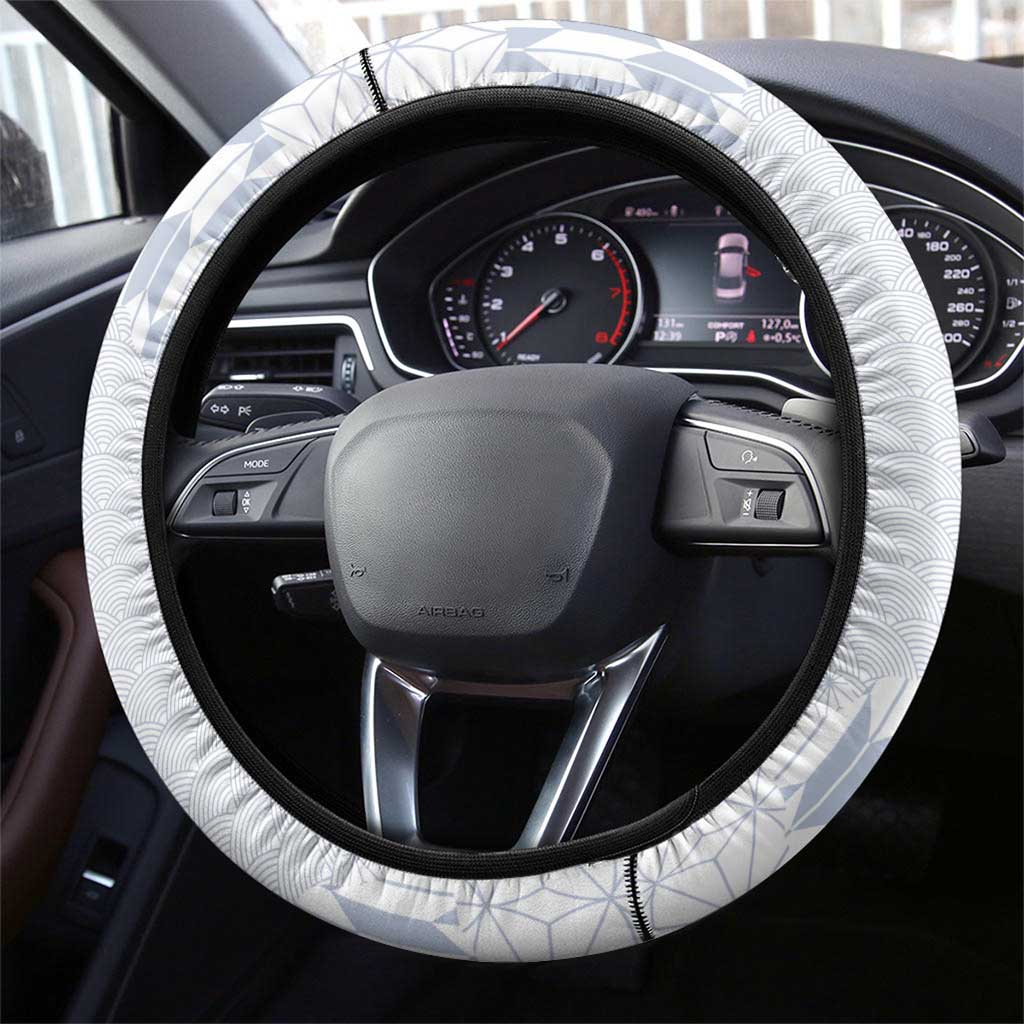 Japan Pacific Rugby 2022-23 Steering Wheel Cover Black Sakura Japanese Wave Pattern