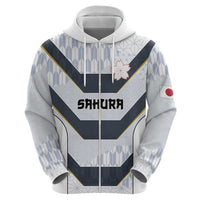 Japan Pacific Rugby 2022-23 Custom Zip Hoodie Black Sakura Japanese Wave Pattern
