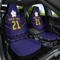 Japan Pacific Rugby 2022-23 Custom Car Seat Cover Blue Sakura Japanese Wave Pattern LT9 One Size Blue - Polynesian Pride