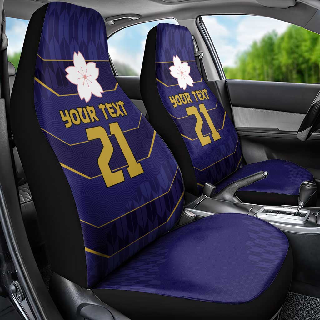 Japan Pacific Rugby 2022-23 Custom Car Seat Cover Blue Sakura Japanese Wave Pattern LT9 - Polynesian Pride