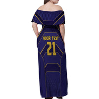 Japan Pacific Rugby 2022-23 Custom Family Matching Off Shoulder Maxi Dress and Hawaiian Shirt Blue Sakura Japanese Wave Pattern LT9 - Polynesian Pride