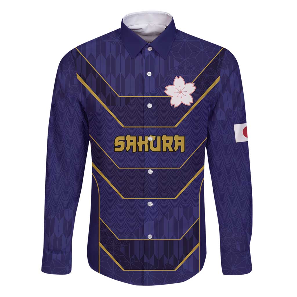 Japan Pacific Rugby 2022-23 Custom Family Matching Puletasi and Hawaiian Shirt Blue Sakura Japanese Wave Pattern