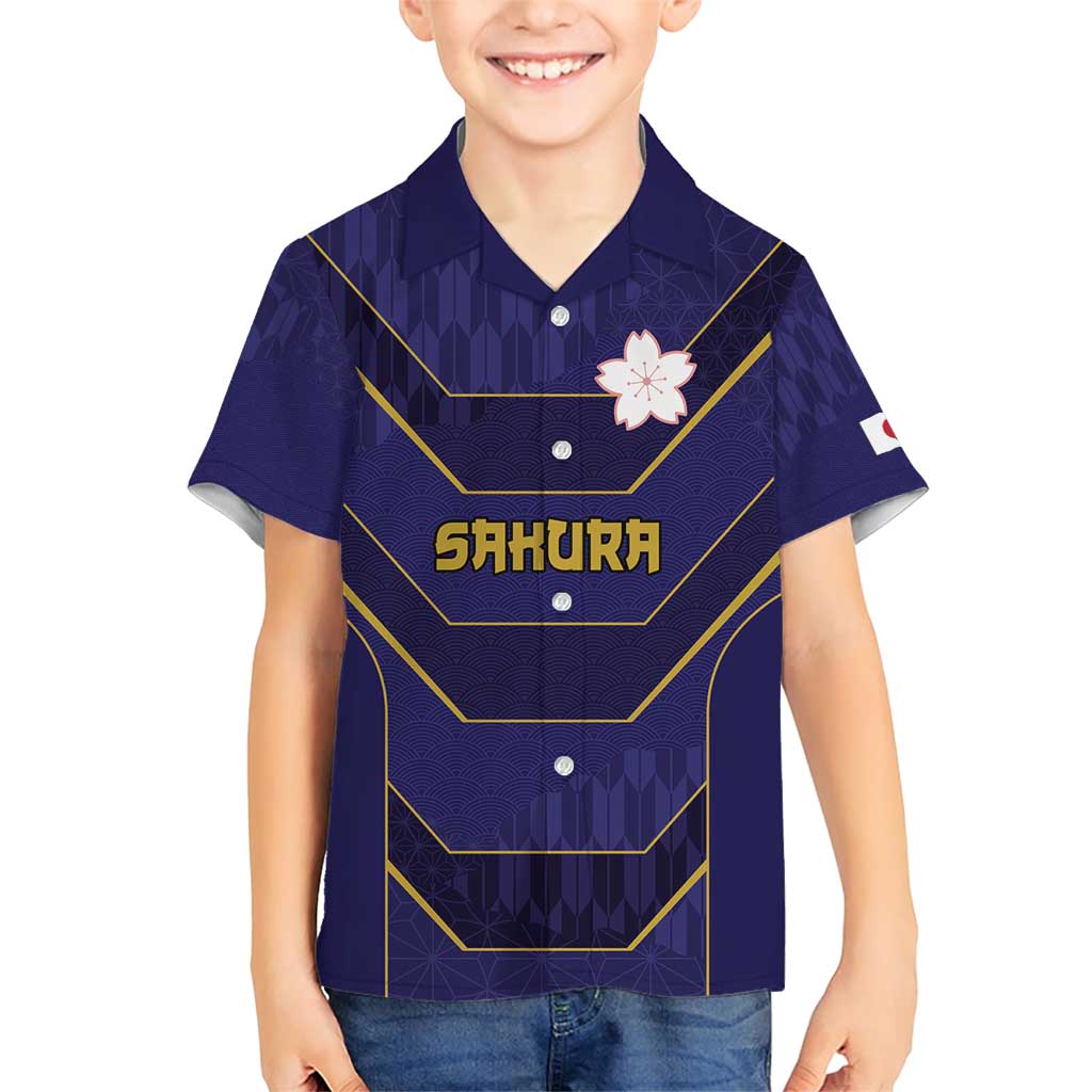 Japan Pacific Rugby 2022-23 Custom Family Matching Short Sleeve Bodycon Dress and Hawaiian Shirt Blue Sakura Japanese Wave Pattern