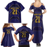 Japan Pacific Rugby 2022-23 Custom Family Matching Summer Maxi Dress and Hawaiian Shirt Blue Sakura Japanese Wave Pattern LT9 - Polynesian Pride