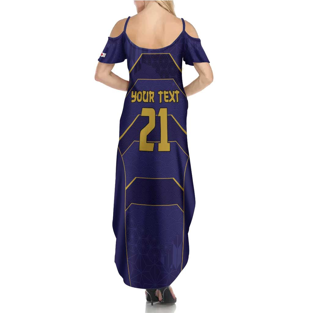 Japan Pacific Rugby 2022-23 Custom Family Matching Summer Maxi Dress and Hawaiian Shirt Blue Sakura Japanese Wave Pattern LT9 - Polynesian Pride