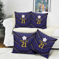 Japan Pacific Rugby 2022-23 Custom Pillow Cover Blue Sakura Japanese Wave Pattern - Polynesian Pride