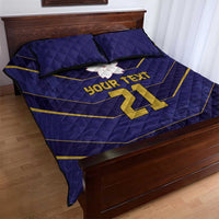 Japan Pacific Rugby 2022-23 Custom Quilt Bed Set Blue Sakura Japanese Wave Pattern