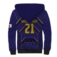 Japan Pacific Rugby 2022-23 Custom Sherpa Hoodie Blue Sakura Japanese Wave Pattern