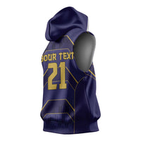 Japan Pacific Rugby 2022-23 Custom Sleeveless Hoodie Blue Sakura Japanese Wave Pattern - Polynesian Pride