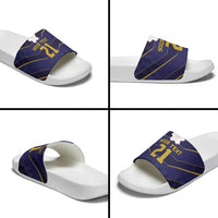 Japan Pacific Rugby 2022-23 Custom Slide Sandals Blue Sakura Japanese Wave Pattern - Polynesian Pride