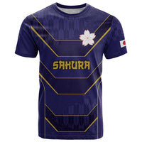 Japan Pacific Rugby 2022-23 Custom T Shirt Blue Sakura Japanese Wave Pattern LT9 Blue - Polynesian Pride