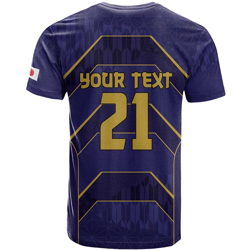 Japan Pacific Rugby 2022-23 Custom T Shirt Blue Sakura Japanese Wave Pattern LT9 - Polynesian Pride