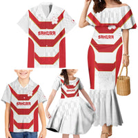 Japan Pacific Rugby 2022-23 Custom Family Matching Mermaid Dress and Hawaiian Shirt Red Sakura Japanese Wave Pattern LT9 - Polynesian Pride