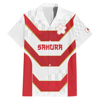 Japan Pacific Rugby 2022-23 Custom Family Matching Mermaid Dress and Hawaiian Shirt Red Sakura Japanese Wave Pattern LT9 Dad's Shirt - Short Sleeve Red - Polynesian Pride