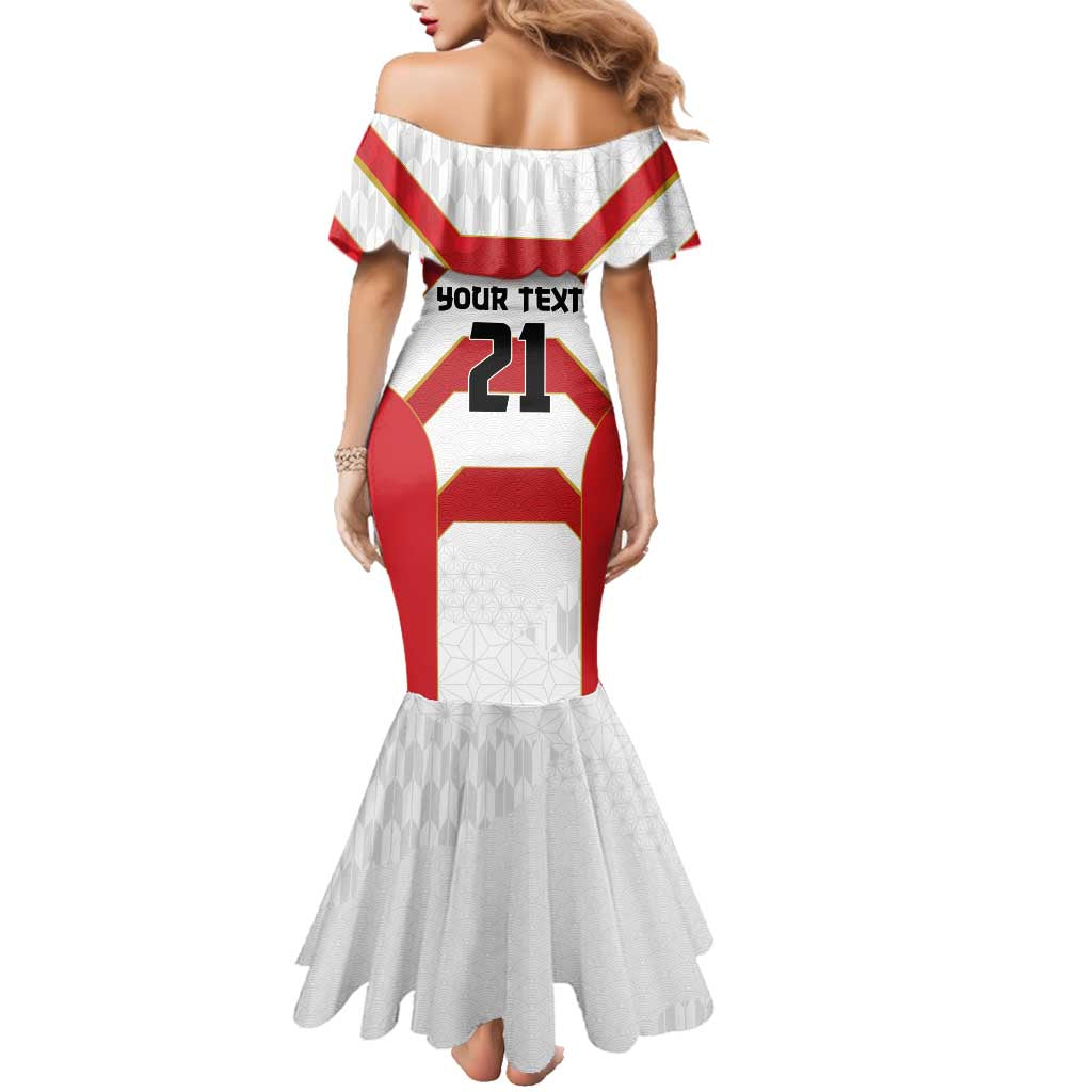 Japan Pacific Rugby 2022-23 Custom Family Matching Mermaid Dress and Hawaiian Shirt Red Sakura Japanese Wave Pattern LT9 - Polynesian Pride