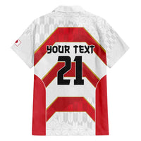 Japan Pacific Rugby 2022-23 Custom Family Matching Puletasi and Hawaiian Shirt Red Sakura Japanese Wave Pattern