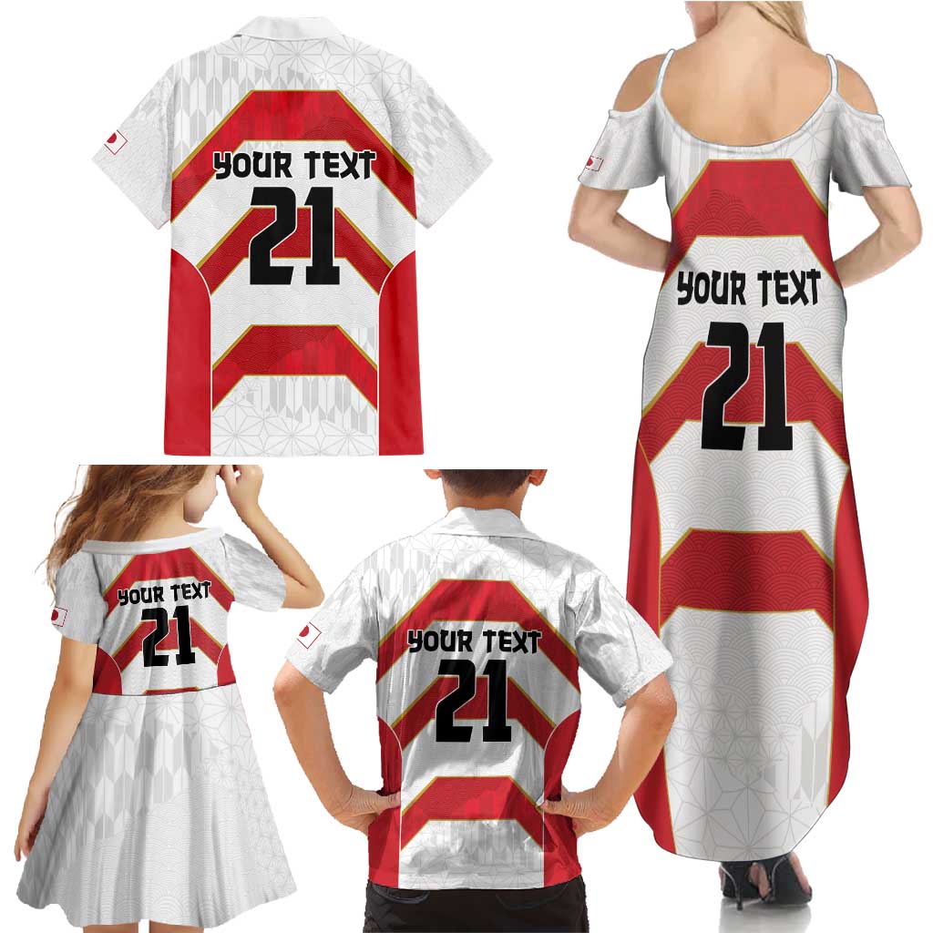 Japan Pacific Rugby 2022-23 Custom Family Matching Summer Maxi Dress and Hawaiian Shirt Red Sakura Japanese Wave Pattern LT9 - Polynesian Pride