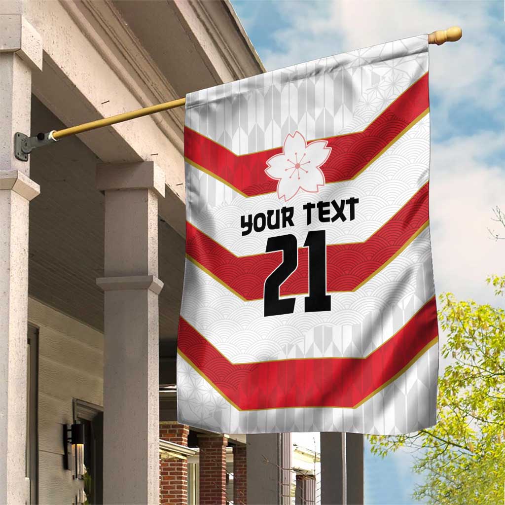 Japan Pacific Rugby 2022-23 Custom Garden Flag Red Sakura Japanese Wave Pattern LT9 House Flag Red - Polynesian Pride