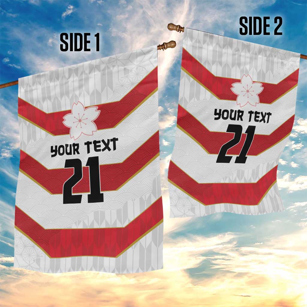 Japan Pacific Rugby 2022-23 Custom Garden Flag Red Sakura Japanese Wave Pattern LT9 - Polynesian Pride