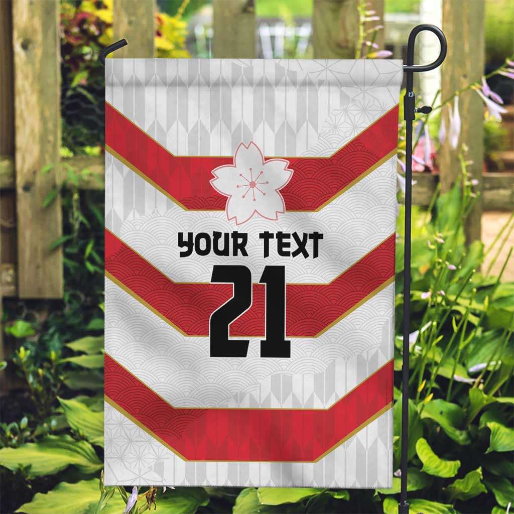 Japan Pacific Rugby 2022-23 Custom Garden Flag Red Sakura Japanese Wave Pattern LT9 Garden Flag Red - Polynesian Pride
