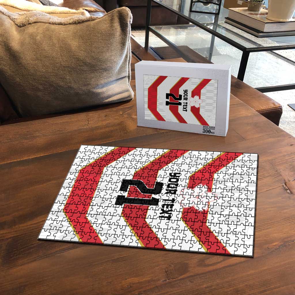 Japan Pacific Rugby 2022-23 Custom Puzzle Red Sakura Japanese Wave Pattern - Polynesian Pride