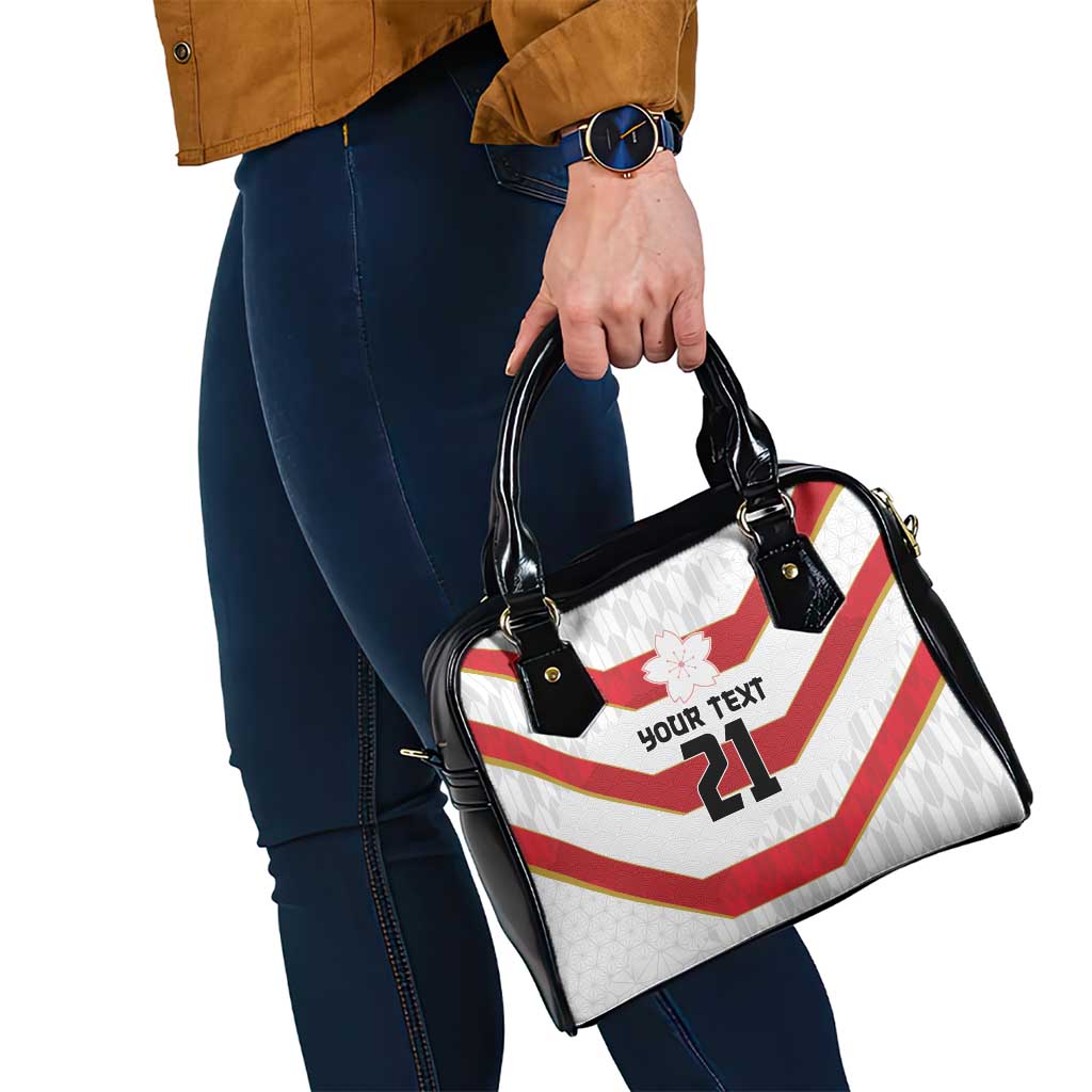 Japan Pacific Rugby 2022-23 Custom Shoulder Handbag Red Sakura Japanese Wave Pattern