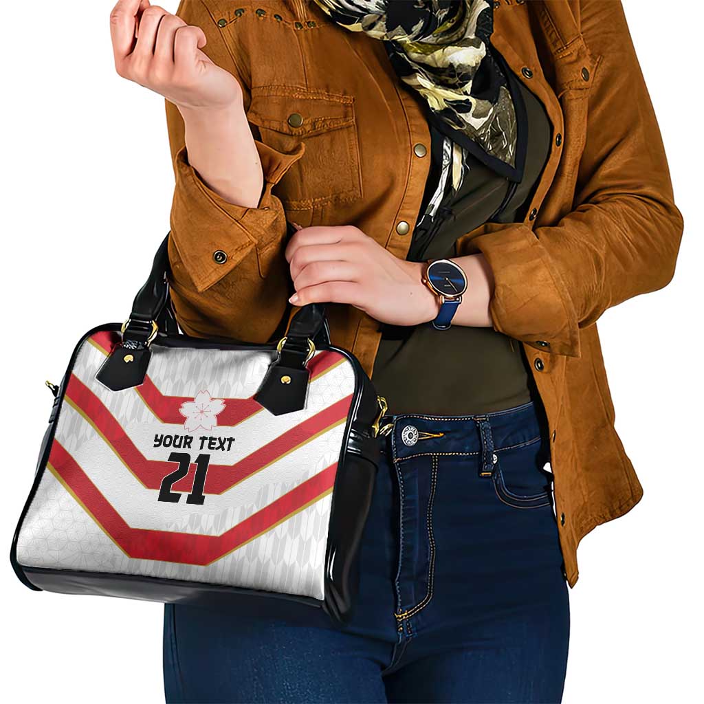 Japan Pacific Rugby 2022-23 Custom Shoulder Handbag Red Sakura Japanese Wave Pattern