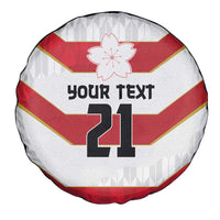 Japan Pacific Rugby 2022-23 Custom Spare Tire Cover Red Sakura Japanese Wave Pattern