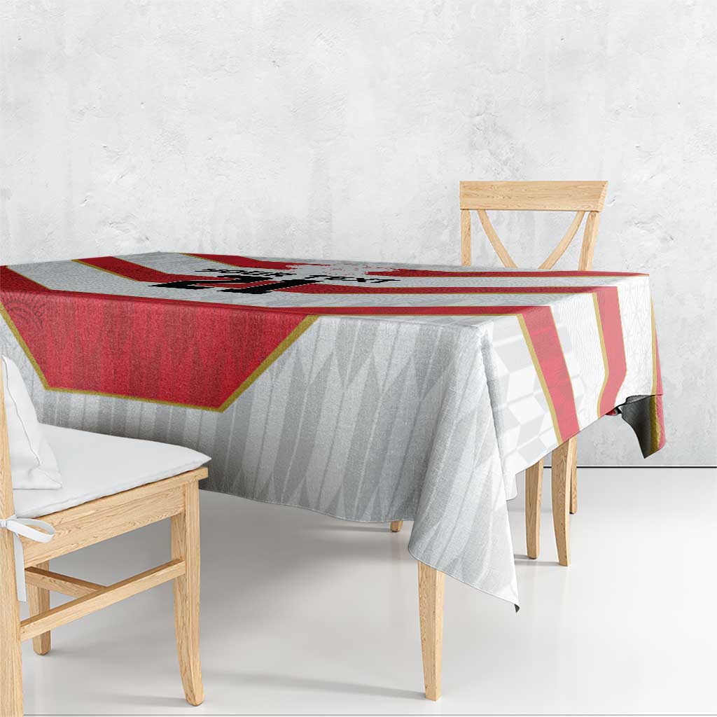 Japan Pacific Rugby 2022-23 Custom Tablecloth Red Sakura Japanese Wave Pattern