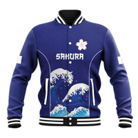 Japan Pacific Rugby Custom Baseball Jacket Go Sakura Japanese Wave Pattern