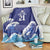 Japan Pacific Rugby Custom Blanket Go Sakura Japanese Wave Pattern