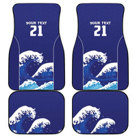 Japan Pacific Rugby Custom Car Mats Go Sakura Japanese Wave Pattern
