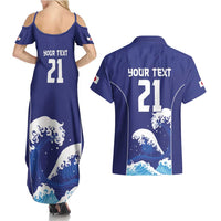 Japan Pacific Rugby Custom Couples Matching Summer Maxi Dress and Hawaiian Shirt Go Sakura Japanese Wave Pattern