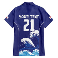 Japan Pacific Rugby Custom Family Matching Short Sleeve Bodycon Dress and Hawaiian Shirt Go Sakura Japanese Wave Pattern