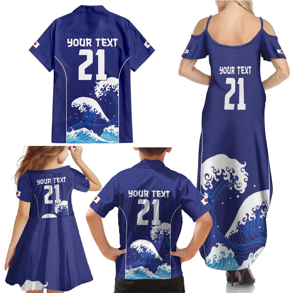 Japan Pacific Rugby Custom Family Matching Summer Maxi Dress and Hawaiian Shirt Go Sakura Japanese Wave Pattern LT9 - Polynesian Pride
