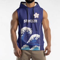 Japan Pacific Rugby Custom Sleeveless Hoodie Go Sakura Japanese Wave Pattern LT9 - Polynesian Pride