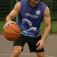 Japan Pacific Rugby Custom Sleeveless Hoodie Go Sakura Japanese Wave Pattern LT9 - Polynesian Pride