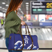 Japan Pacific Rugby Custom Travel Bag Go Sakura Japanese Wave Pattern - Polynesian Pride