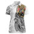 Japanese Samurai Warrior Women Polo Shirt White Polynesian Tattoo Style